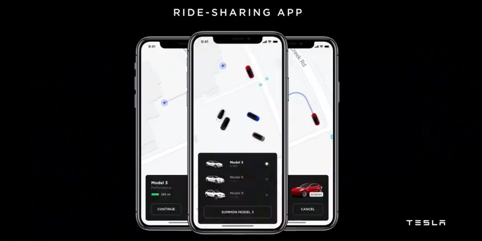 Приложение Tesla Ride Sharing Network